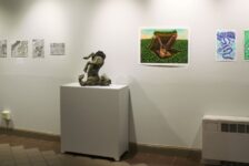 Various pieces in the new student art gallery.