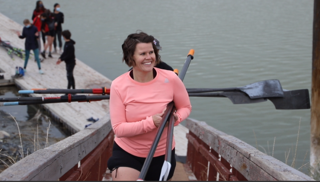 Meghan Saunders coaches the youth rowing club at the Great Salt Lake.